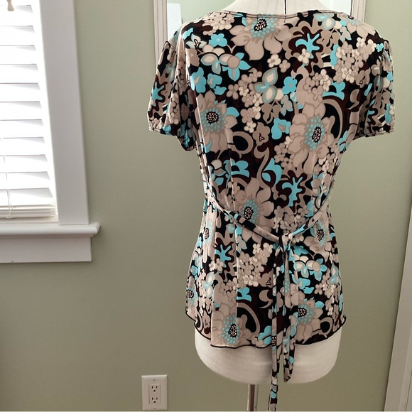 LAURA TEAL MUTI COLOUR FLORAL TOP - Picture 4 of 11
